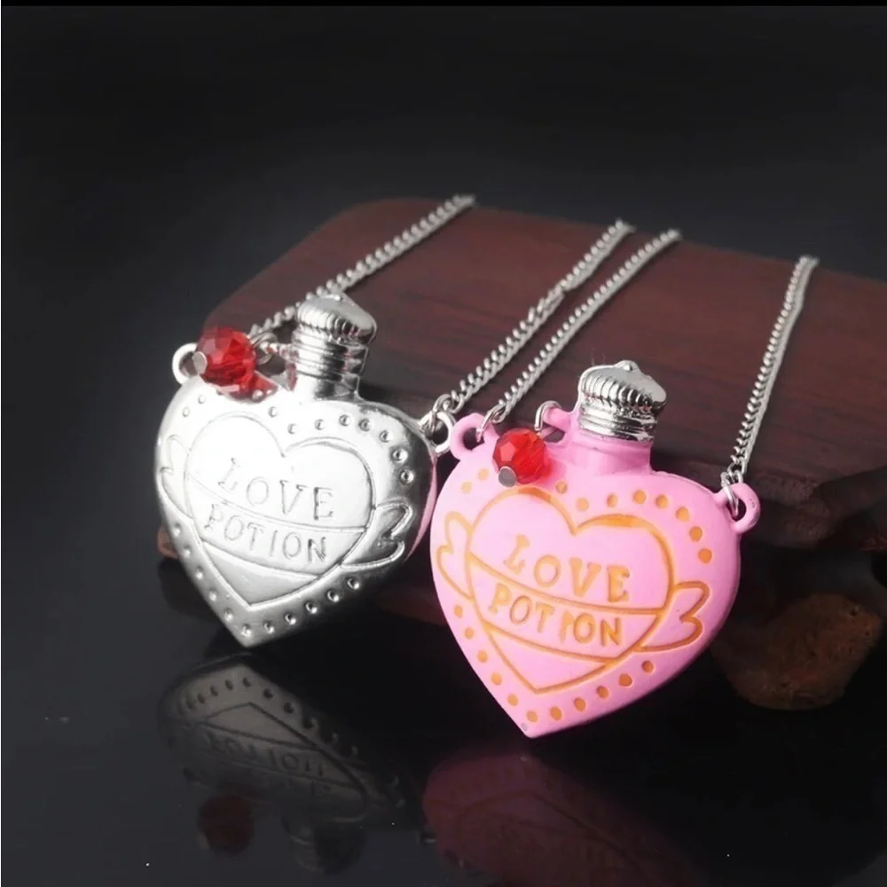 $28 or 3 For $35 Love Potion Pink Heart Bohemian Statement Pendant Necklace